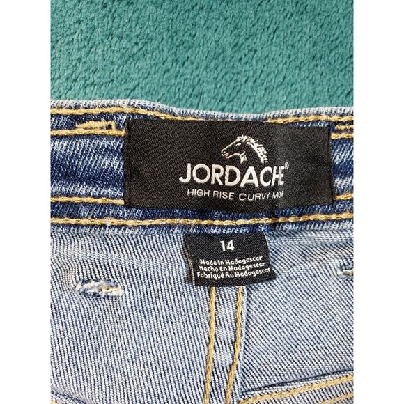 Jordache Jeans Size 14 Womens Blue Stretch Pants Denim High Rise Curvy Mom - Picture 3 of 13